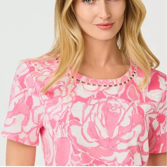 Lilly Pulitzer Clairmont Pearl Knit Top - Confetti Pink Rosanna